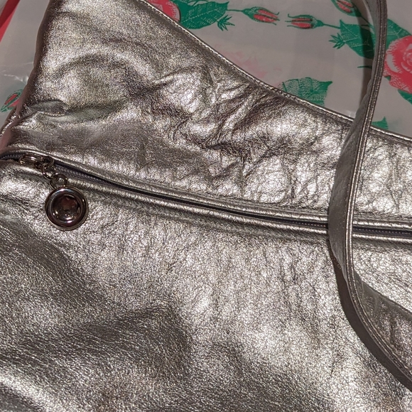 Vintage early '80's Dawli DAWLI Crossbody Silver Leather with inlaid stones - Picture 5 of 6